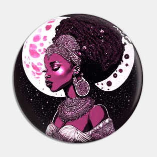 [AI Art] Lunar Lady, Line Art Style Pin