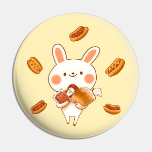 Hotdog Bunny Pin