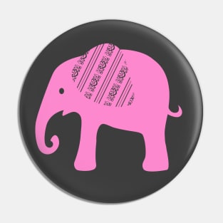 Pink Graphic Elephant Silhouette Pin