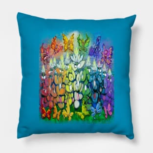 Rainbow Wildflowers Pillow