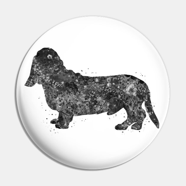 Basset Hound Dog black and white Pin by Yahya Art