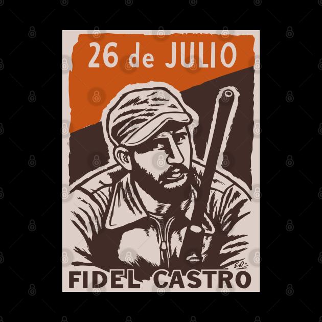 Fidel Castro poster - cuban revolution by Boogosh