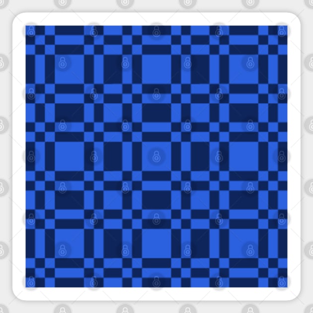 Royal Blue Building Blocks Patchwork Pattern - Royal Blue - Sticker ...