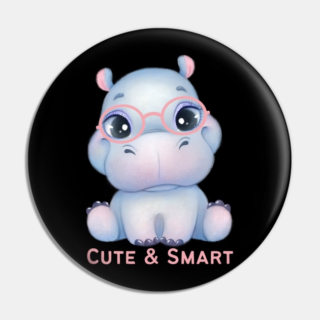 Cute and Smart Cookie Sweet little hippopotamus in pink glasses cute baby outfit Pin by BoogieCreates