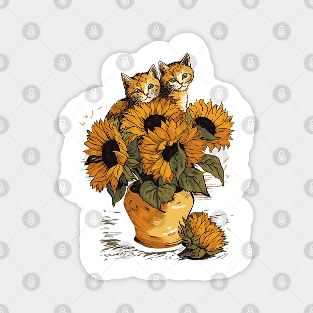 Starry Night Inspired Cat Gifts Funny Cat Magnet by KsuAnn