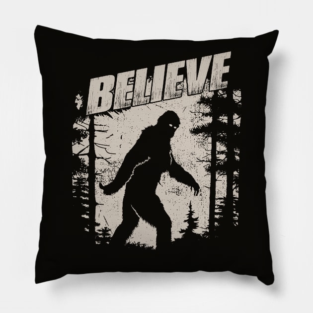 Sasquatch Believe Pillow by Relzak