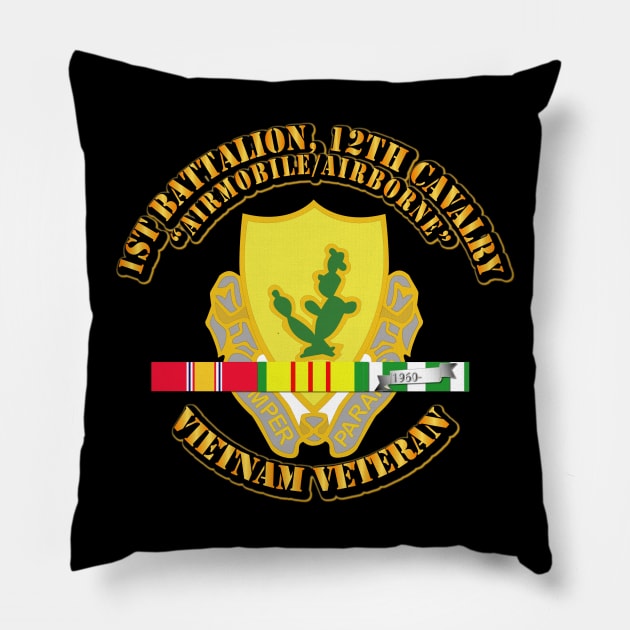 1st Battalion, 12th Cavalry Regiment w SVC Ribbons Pillow by twix123844