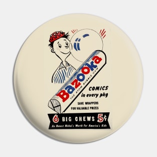 Bazooka Joe retro graphic Pin