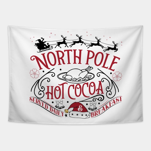 North pole hot cocoa breakfast served daily Tapestry by SylwiaArt