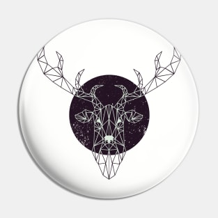 Geometric Deer (Dark Version) Pin