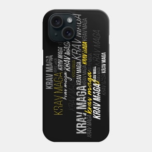 Krav Maga Cool Yellow Lettering Workout Design Phone Case