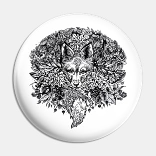 Black and white hiding Fox Pin