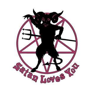 Satan Loves You Vintage Cartoon (Purple Version) T-Shirt