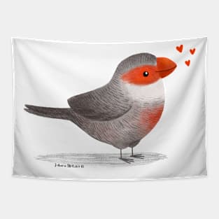 Common Waxbill Bird with hearts Tapestry