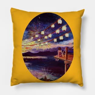 Night fireworks Pillow