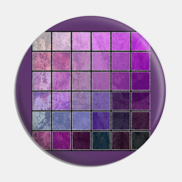 Purple Iridescent Mosaic Tile Pin by PurplePeacock