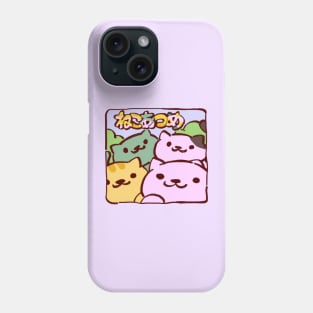 pink pastel kitty collector cats japanese with wiggly frame Phone Case