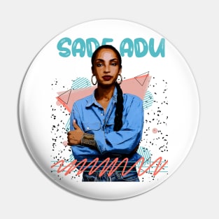 Retro Vintage Sade Adu Fan Art Design Pin