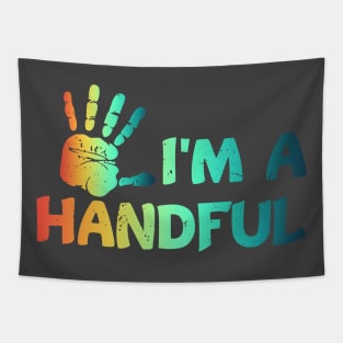 Kids I'm a Handful Five Year Old Vintage 5th Birthday Tapestry