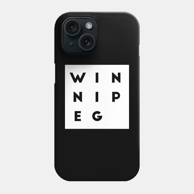 Winnipeg | White square, black letters | Canada Phone Case by Classical