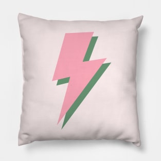 Pink and Green Lightning Bolt Pillow