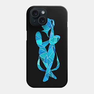 Woman in shades of blue Phone Case