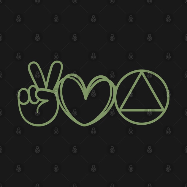 Peace Sign - Heart - Serenity AA Symbol by SOS@ddicted