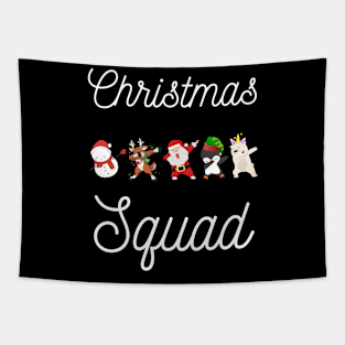 Christmas Squad Santa and Friends Dabbing Merry Christmas Family Tapestry