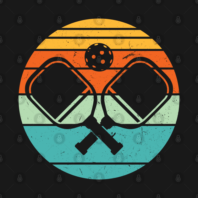 Pickleball Sunset retro vintage look for by Peco-Designs