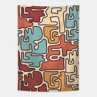 Matisse Inspired 70s Color Blobs Tapestry