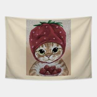 Strawberry Cat Tapestry