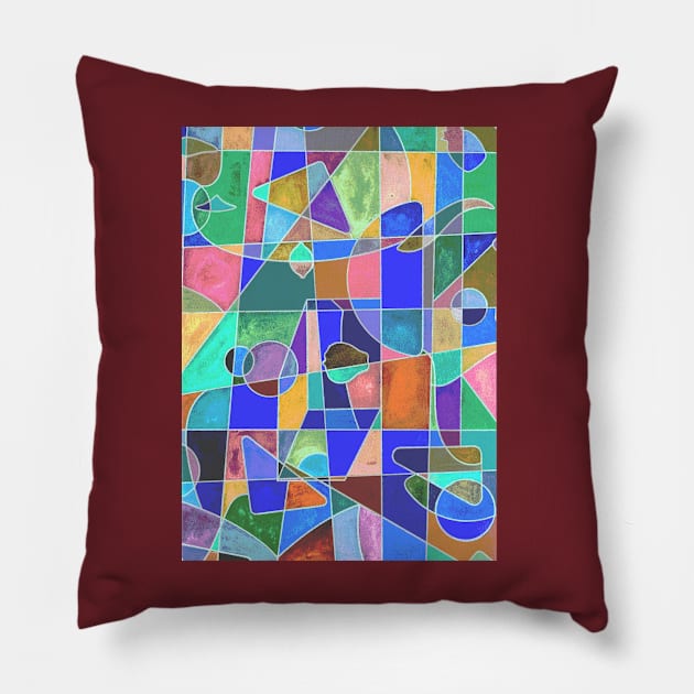 Color Rush Pillow by Loose Tangent Arts