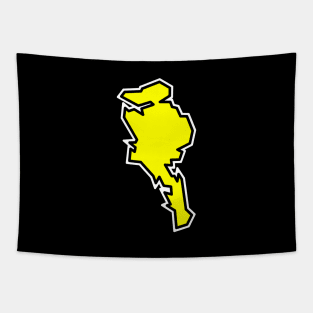 Quadra Island in a Bright Lemon Yellow Flavour - Solid Silhouette - Quadra Island Tapestry