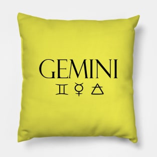 Gemini Glyph Planet Element Pillow