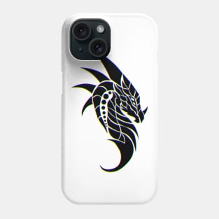 Black dragon tattoo (Glitch, CMYK) Phone Case