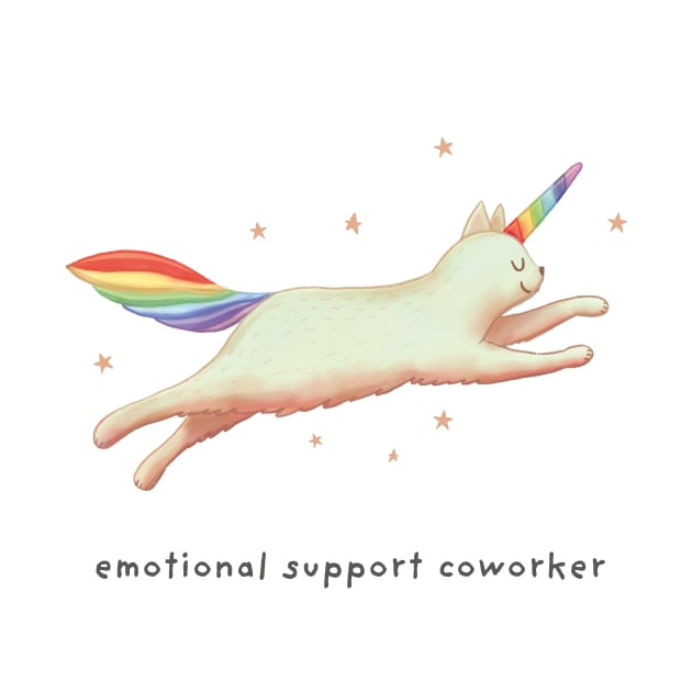 Emotional Support Coworker with Unicorn Cat Gift for co-workers by GosiaArtGarden