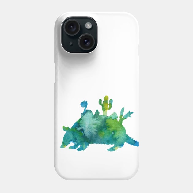 Armadillo With Cacti Phone Case by TheJollyMarten