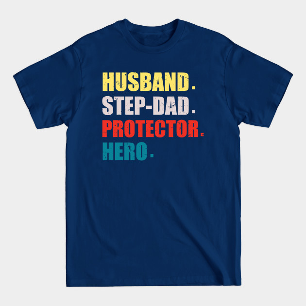 Disover Husband Step-dad Protector Hero Father's Day - Husband Daddy Protector Hero Mens - T-Shirt