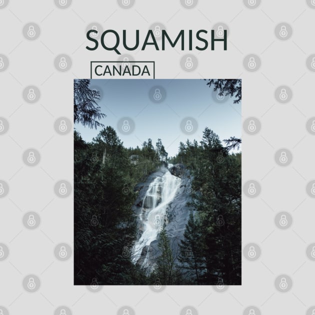 Squamish British Columbia Canada Nature Waterfall Souvenir Present Gift for Canadian T-shirt Apparel Mug Notebook Tote Pillow Sticker Magnet by Mr. Travel Joy