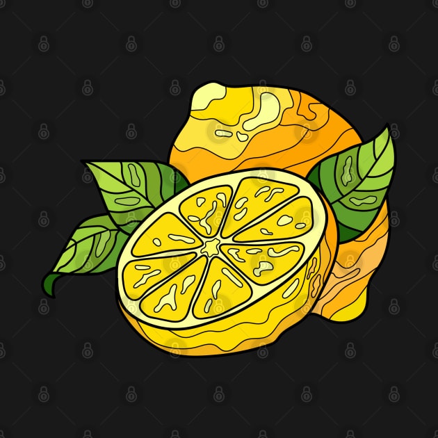 Lemon And Slices Of Lemon Cartoon by Firts King