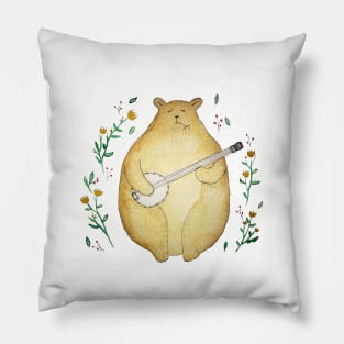 Bear playing the Banjo Pillow