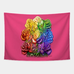 Rainbow Roses and Pixies Tapestry