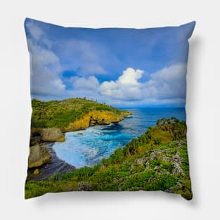 Midodaren beach with green rocks Pillow