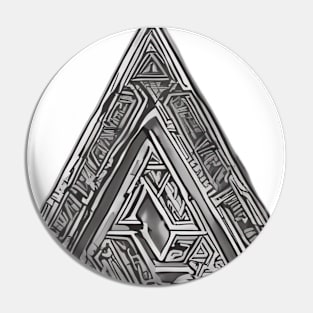 Mystical Silver Geometric Triangle No. 914 Pin