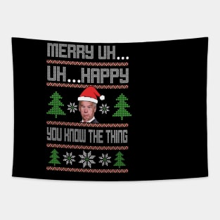 Santa Joe Biden Merry uh funyy Christmas Tapestry