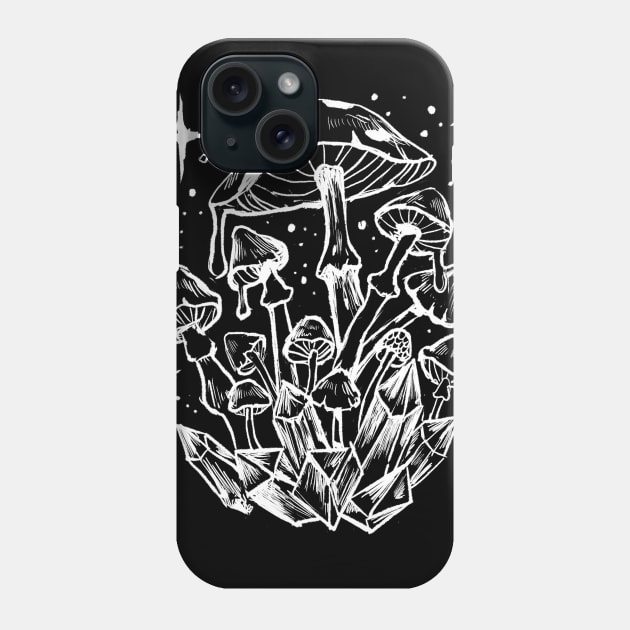 Psychedelic Mushrooms Mushies, Crystals, Witchy, Gothic, Fungi Phone Case by LunaElizabeth