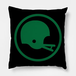 Two-Bar Helmet Minimalist Logo (Green) Pillow