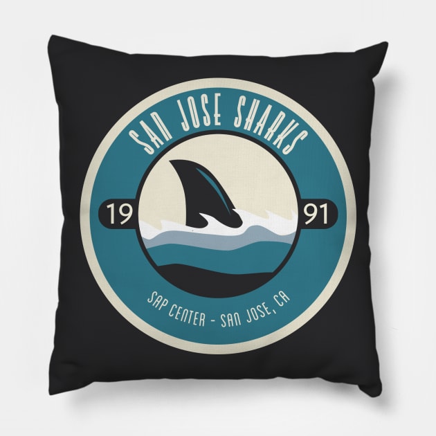 San Jose Hockey Sharks Pillow by teepublic9824@ryanbott.com