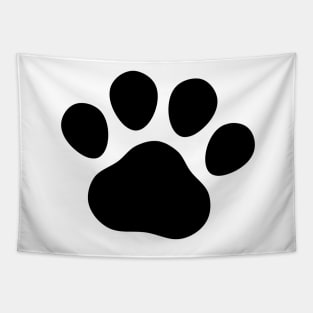 Black paw print drawing Tapestry