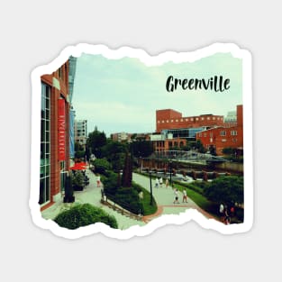 Photo of Greenville South Carolina skyline blue sky sunset USA city break Magnet